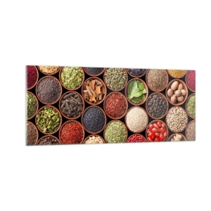 Impression sur verre - Image sur verre - Toutes les saveurs du monde - 100x40 cm