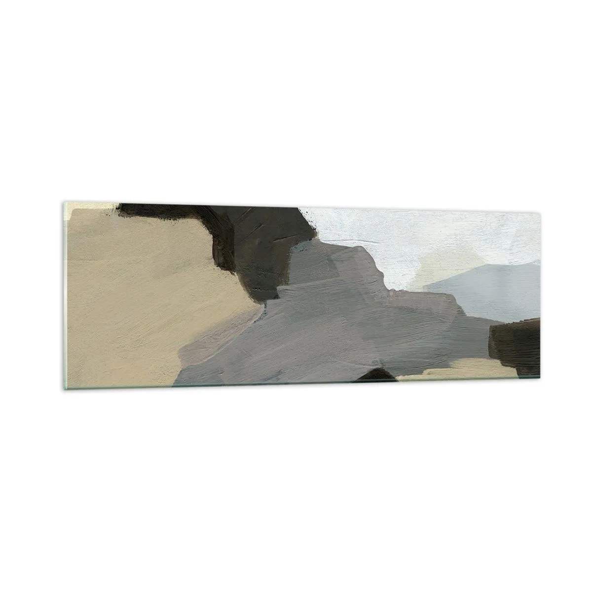 Impression sur verre - Image sur verre - Abstraction : le carrefour du gris - 90x30 cm