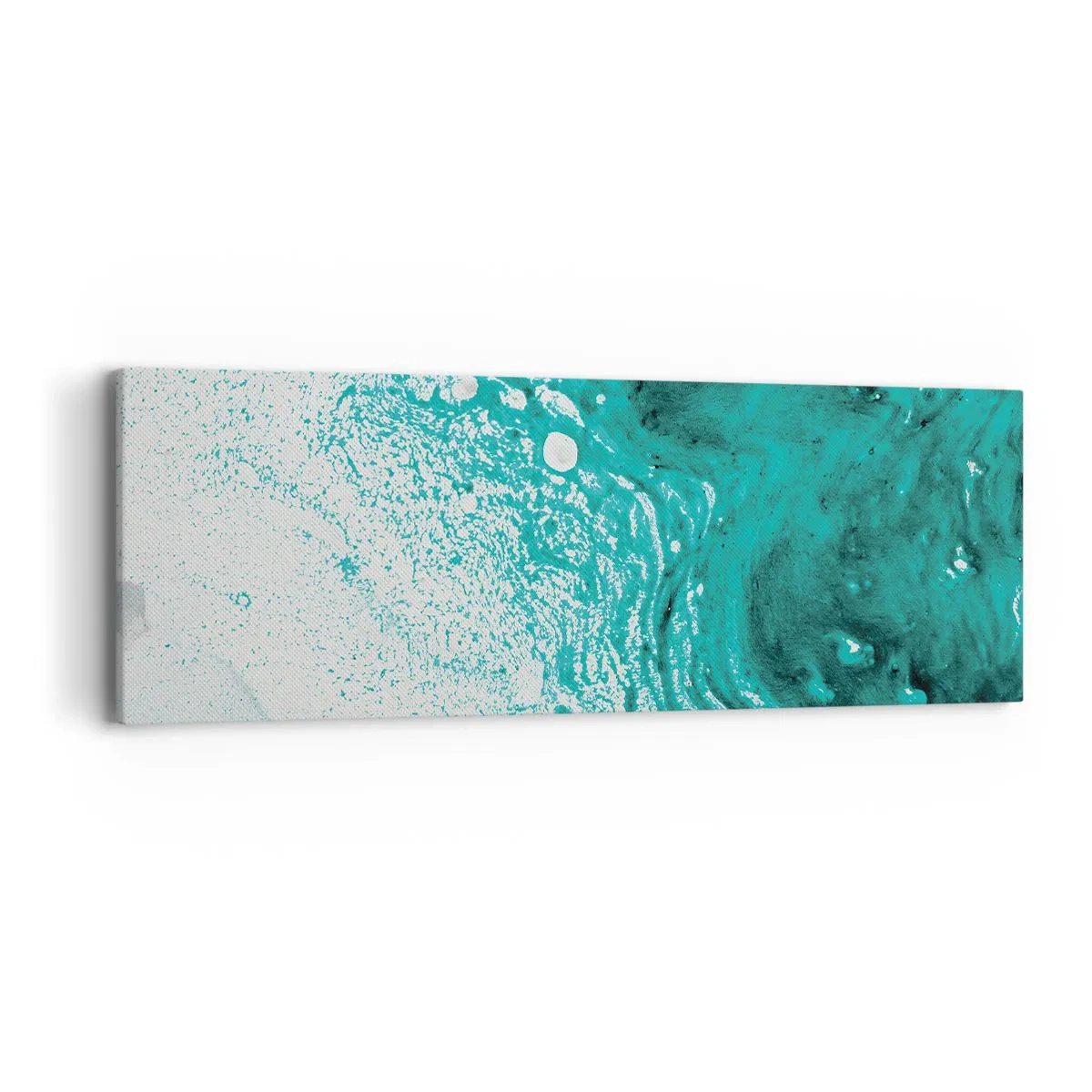 Impression sur toile - Image sur toile - Se fondre dans le bleu et le turquoise - 90x30 cm