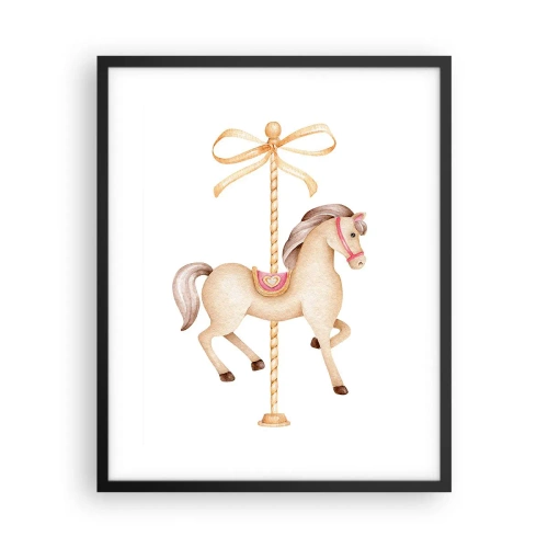 Affiche dans un cadre noir - Poster - Un trot gracieux - 40x50 cm