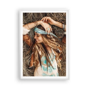 Affiche dans un cadre blanc - Poster - En route vers les années d'amour - 70x100 cm