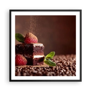 Affiche dans un cadre noir - Poster - La vie est douce - 60x60 cm