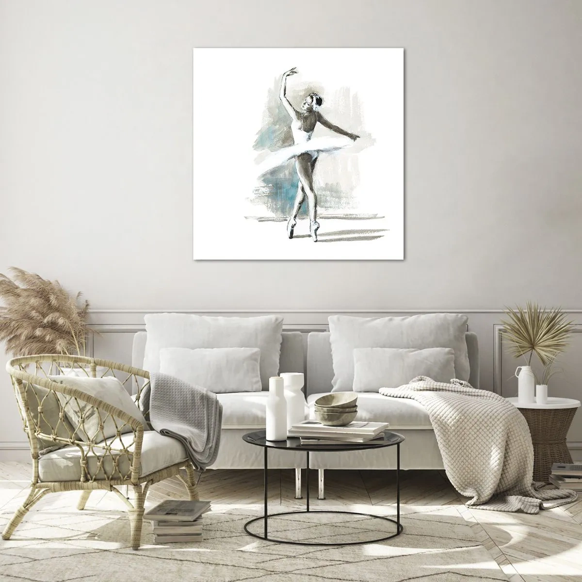 Impression sur verre - Image sur verre - Enchantement du cygne - 70x70 cm