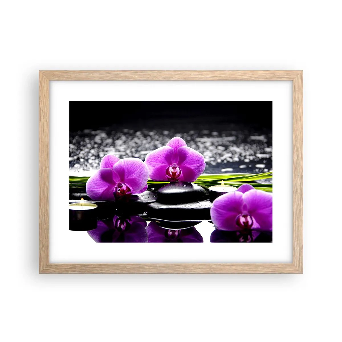 Affiche dans un chêne clair - Poster - Se noyer dans la paix et la tranquillité - 40x30 cm