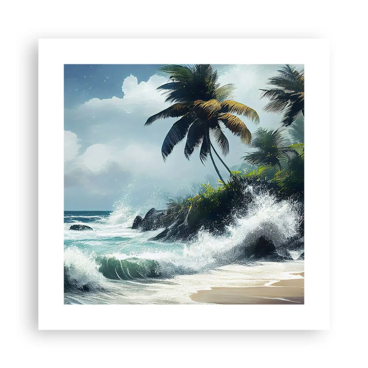 Affiche - Poster - Sur une côte tropicale - 40x40 cm