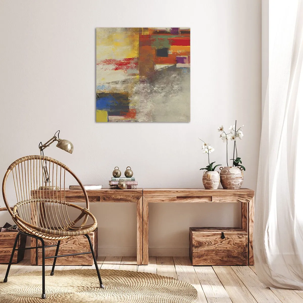 Impression sur toile - Image sur toile - Géométrie des couleurs - 40x40 cm