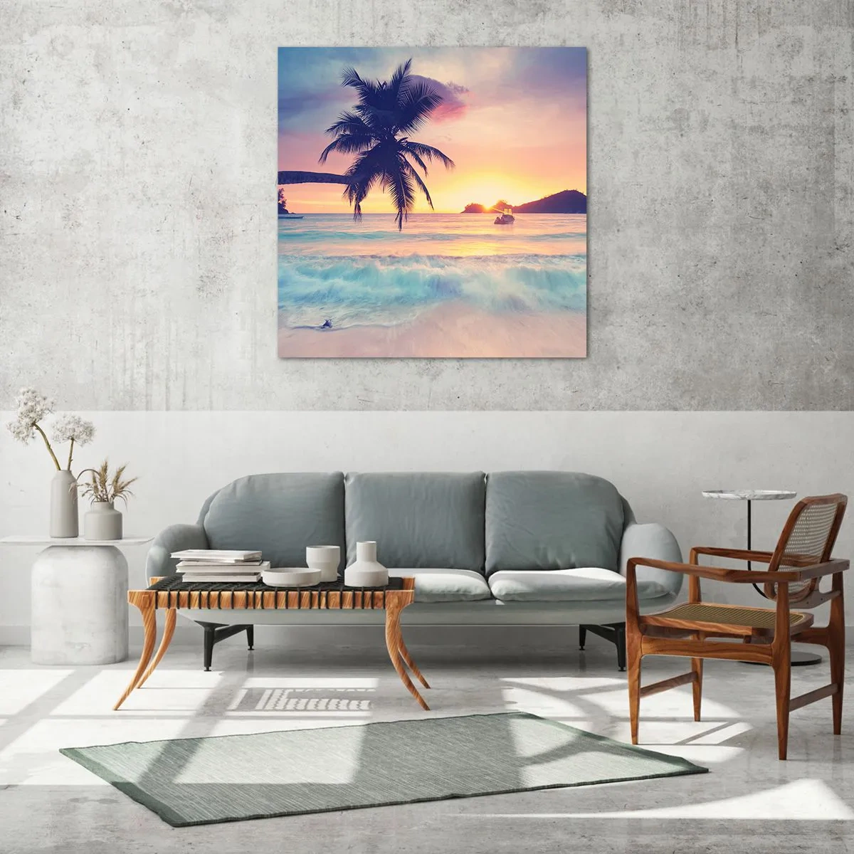 Impression sur verre - Image sur verre - Une soirée à la baie - 50x50 cm