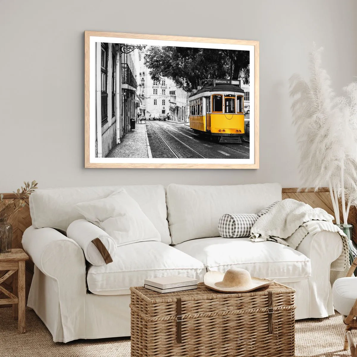 Affiche dans un chêne clair - Poster - Et du fado en arrière-plan - 91x61 cm