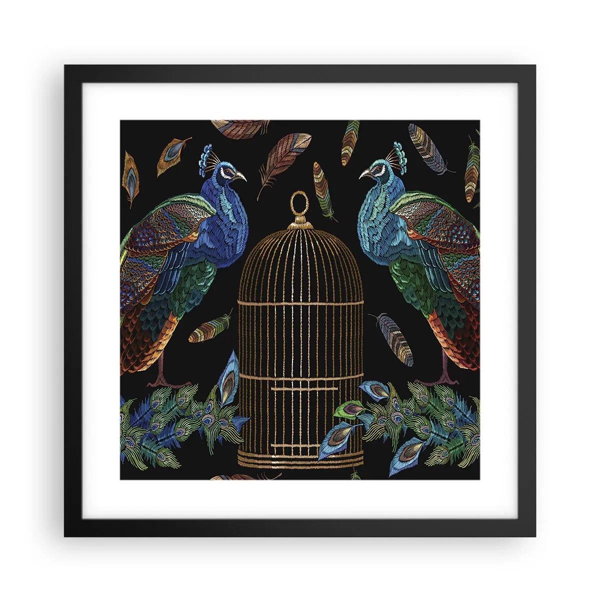 Affiche dans un cadre noir - Poster - En robes royales - 40x40 cm