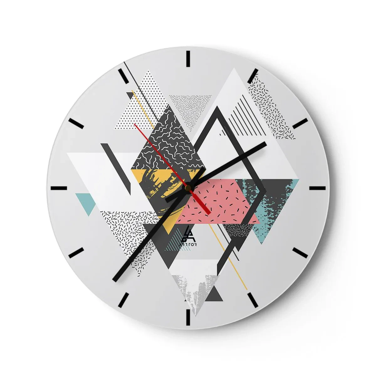 Horloge murale - Pendule murale - Variation sur triangle et losange - 40x40 cm