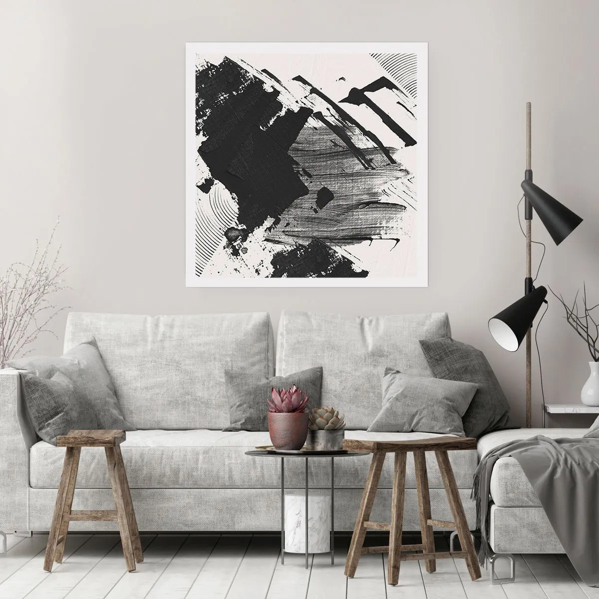 Affiche - Poster - Abstraction – expression du noir - 30x30 cm