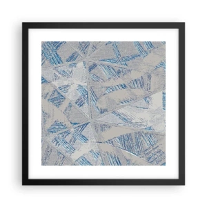 Affiche dans un cadre noir - Poster - Dans un labyrinthe bleu-gris - 40x40 cm