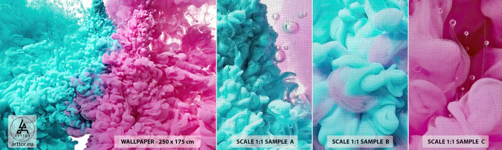 Échantillon de Papier Peint Premium Canvas - Rencontre finale - Abstraction, Morceau, 3D - 100x30 cm