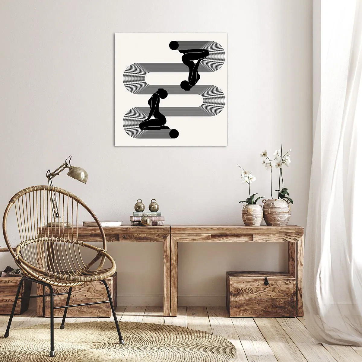 Impression sur toile - Image sur toile - Symétrie sensuelle - 60x60 cm