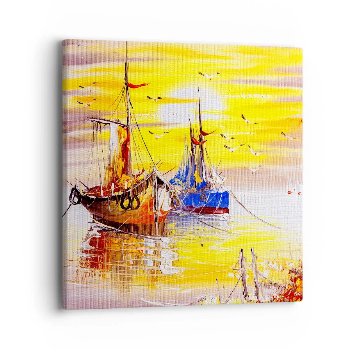 Impression sur toile - Image sur toile - Un repos bien mérité au port - 40x40 cm
