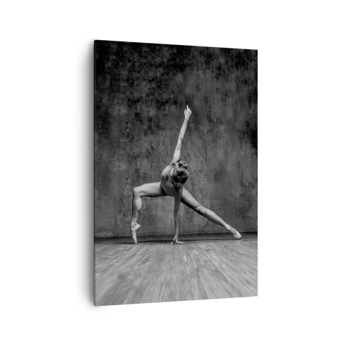 Impression sur toile - Image sur toile - Une danseuse dans une pose artistique contre un mur brut - 70x100cm - Balance idéale - Décoration murale moderne pour le salon et la chambre ARTTOR