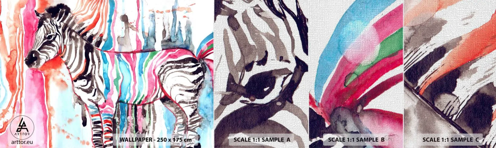 Échantillon de Papier Peint Premium Canvas - Blague insouciante de la nature - Abstraction, Côtes, Graphique - 100x30 cm