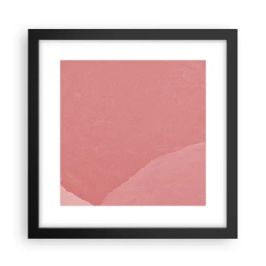 Affiche dans un cadre noir - Poster - Composition organique en rose - 30x30 cm