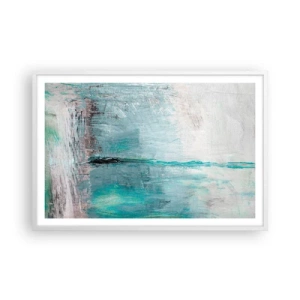 Affiche dans un cadre blanc - Poster - Horizontalement en bleu - 91x61 cm