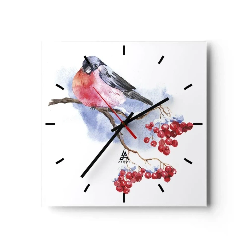 Horloge murale - Pendule murale - L'hiver en couleurs - 40x40 cm