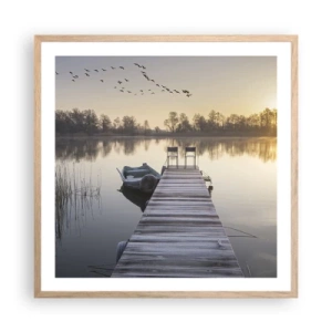 Affiche dans un chêne clair - Poster - Je reviendrai - 60x60 cm