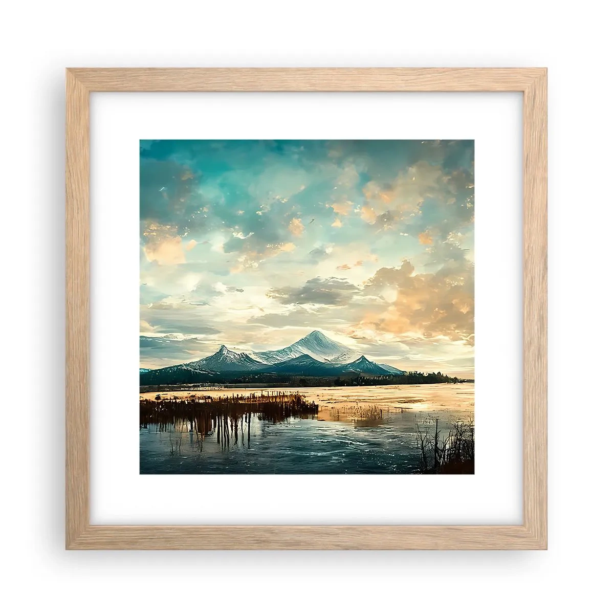 Affiche dans un chêne clair - Poster - Sous la protection du ciel - 30x30 cm