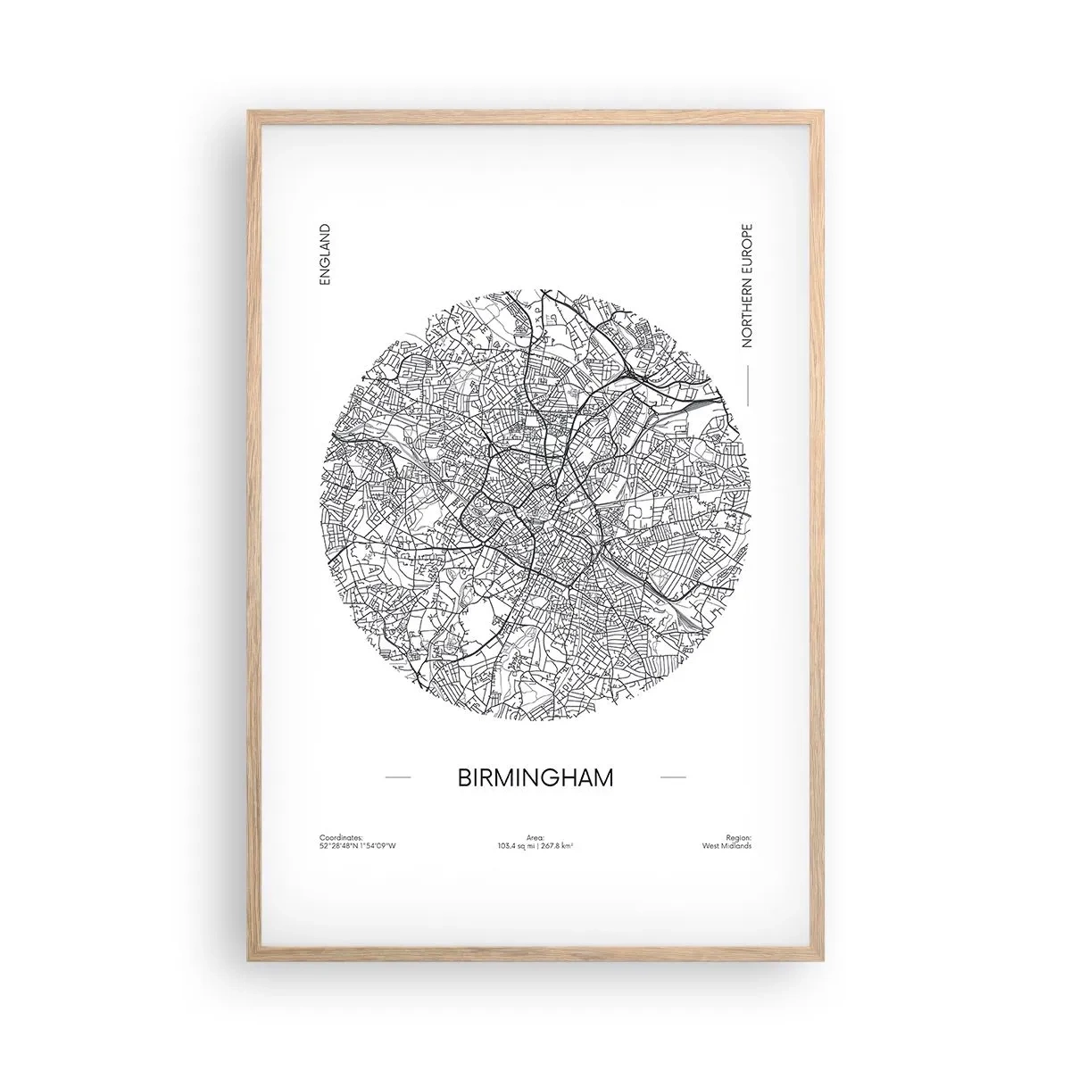 Affiche dans un chêne clair - Poster - Anatomie de Birmingham - 61x91 cm
