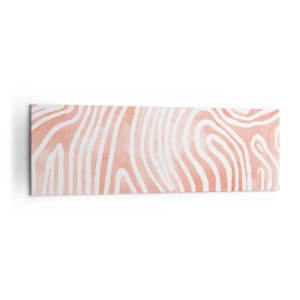 Impression sur toile - Image sur toile - Motif abstrait dans les tons de rose et de blanc - 160x50cm - Dans le labyrinthe de corail - Décoration murale moderne pour le salon et la chambre ARTTOR