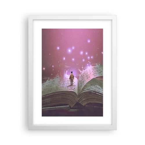 Affiche dans un cadre blanc - Poster - Invitation à un autre monde - lisez ! - 30x40 cm