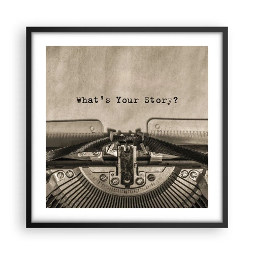 Affiche dans un cadre noir - Poster - Réponds-moi - 50x50 cm