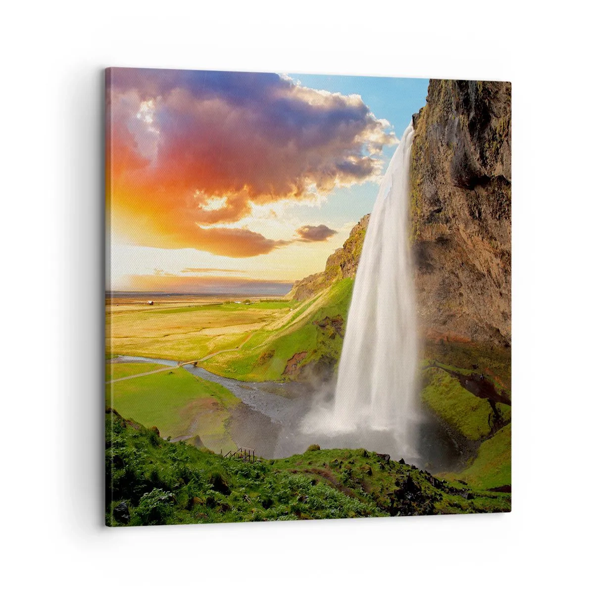 Impression sur toile - Image sur toile - La plénitude de l'été islandais - 60x60 cm
