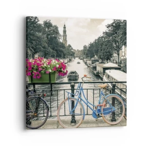 Impression sur toile - Image sur toile - Couleurs de rue d'Amsterdam - 40x40 cm