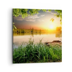 Impression sur toile - Image sur toile - Paysage dans un cadre verdoyant - 70x70 cm