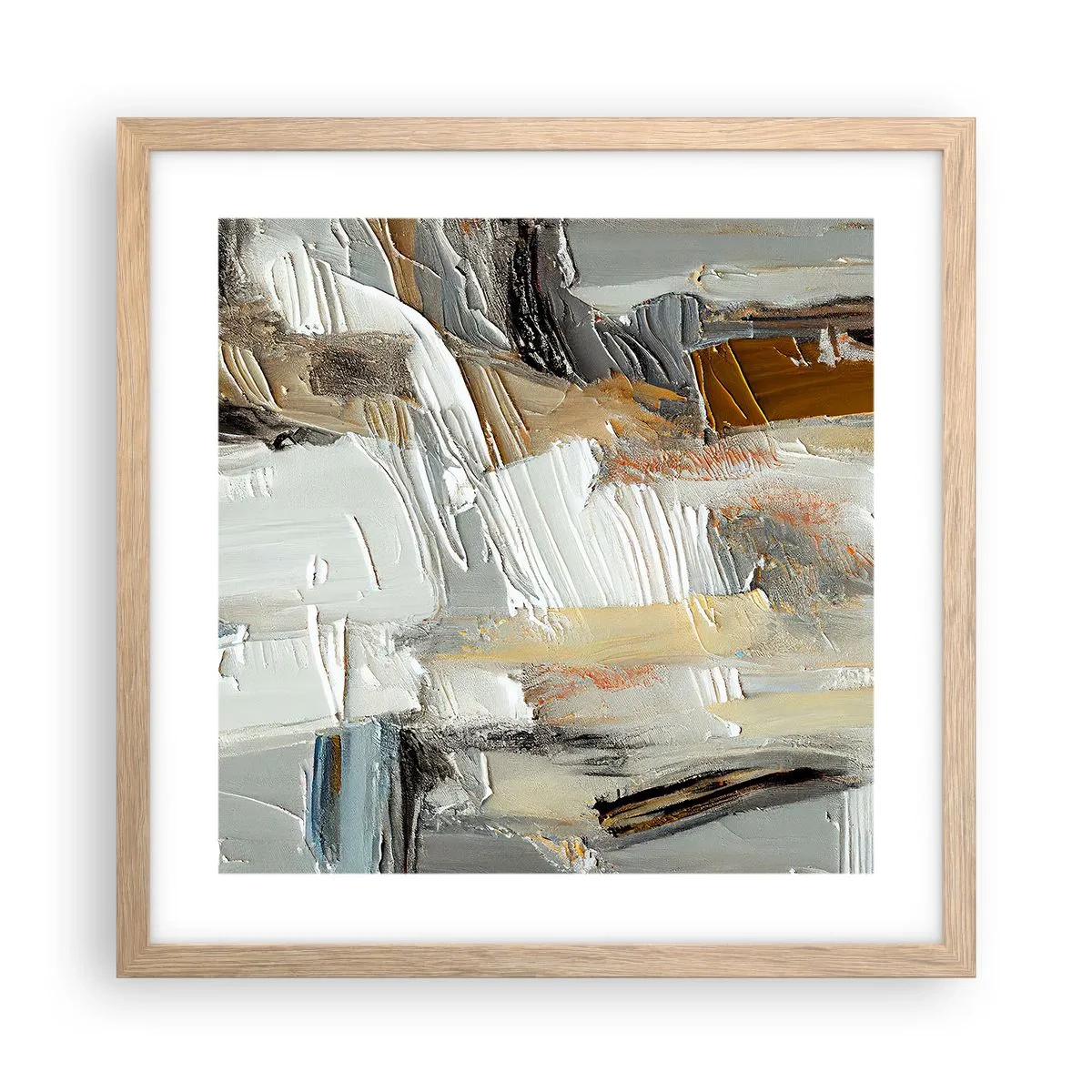 Affiche dans un chêne clair - Poster - Couches colorées - 40x40 cm