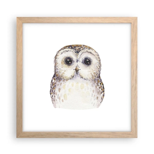 Affiche dans un chêne clair - Poster - Regarde-moi dans les yeux - 30x30 cm