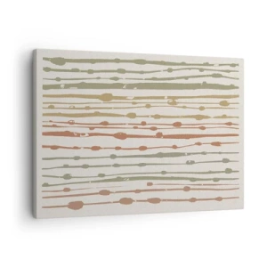 Impression sur toile - Image sur toile - Un motif de lignes aux tons chauds sur un fond clair - 70x50cm - Notation musicale des couleurs - Décoration murale moderne pour le salon et la chambre ARTTOR