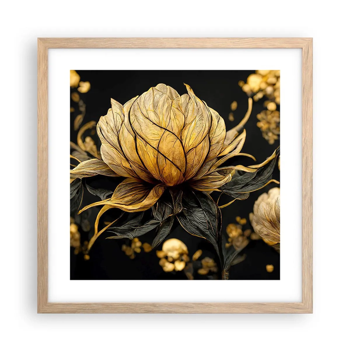 Affiche dans un chêne clair - Poster - Fragilité subtile - 40x40 cm