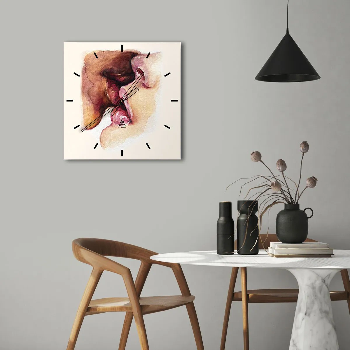 Horloge murale - Pendule murale - Comme le jour et la nuit, la terre et le ciel - 30x30 cm