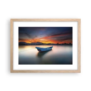 Affiche dans un chêne clair - Poster - Une bonne nuit arrive - 40x30 cm