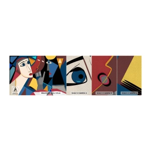Échantillon de Papier Peint Premium Sand - Une conversation entre cubistes - Personnes, Cubisme, Portrait - 100x30 cm