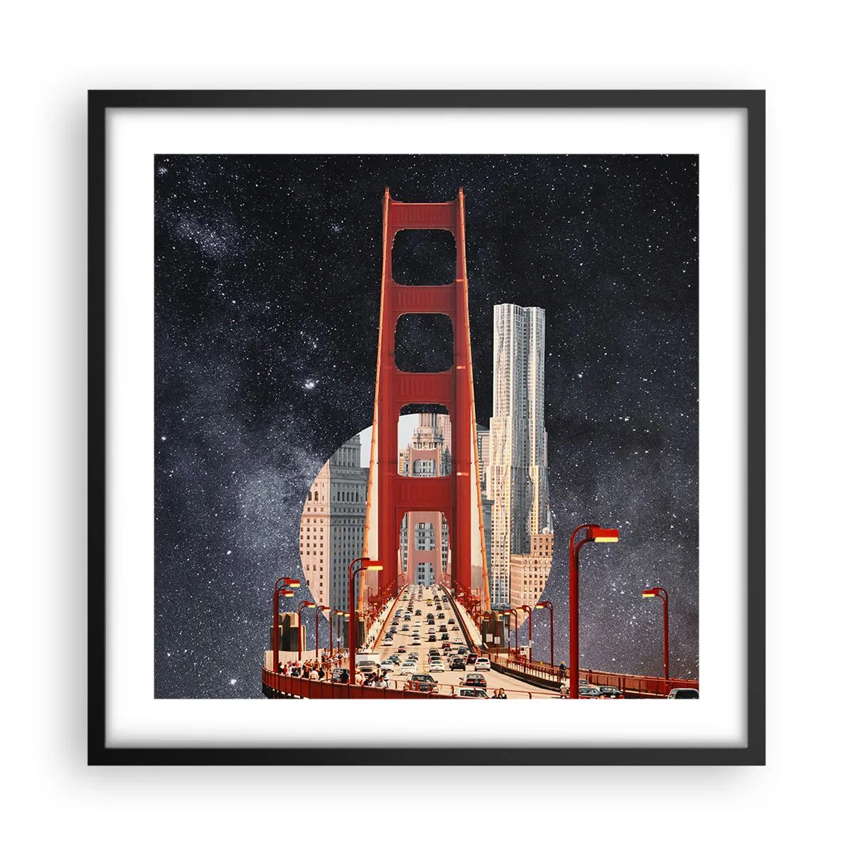 Affiche dans un cadre noir - Poster - Toujours au centre - 50x50 cm