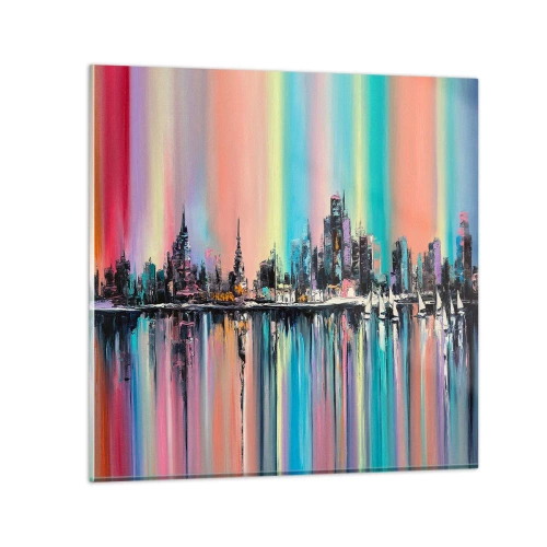 Impression sur verre - Image sur verre - Noyé par la lumière de la nuit - 60x60 cm