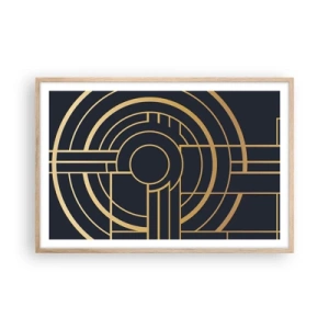 Affiche dans un chêne clair - Poster - Rotation des éléments - 91x61 cm