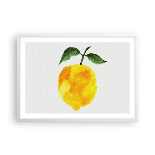 Affiche dans un cadre blanc - Poster - Comment reconnaitre le goût du soleil - 70x50 cm