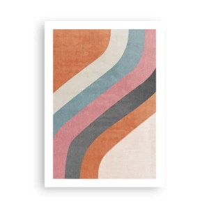 Affiche - Poster - Rayures géométriques rétro - 50x70cm - Composition diagonale – mouvement - Décoration murale moderne pour le salon et la chambre ARTTOR