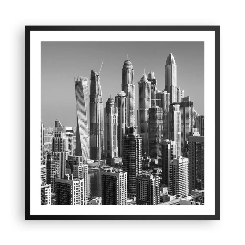 Affiche dans un cadre noir - Poster - Ville sur le désert - 60x60 cm