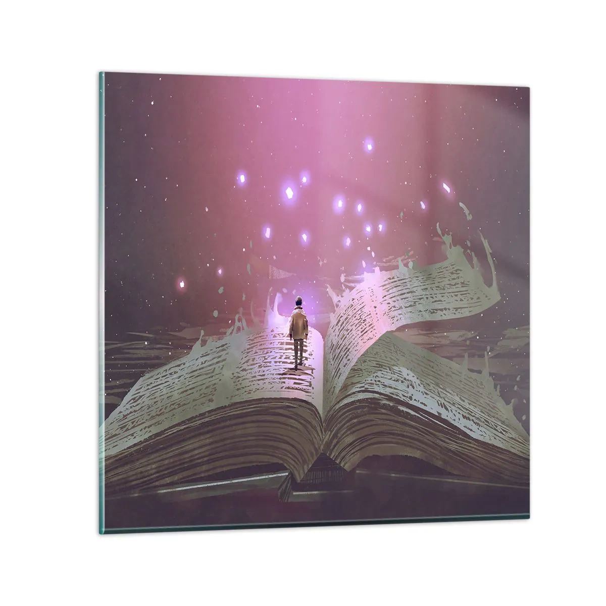 Impression sur verre - Image sur verre - Invitation à un autre monde - lisez ! - 40x40 cm