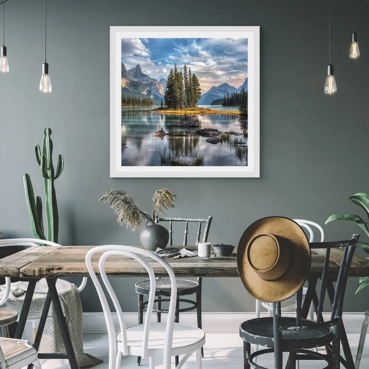 Affiche dans un cadre blanc - Poster - Sous les grandes eaux claires - 40x40 cm