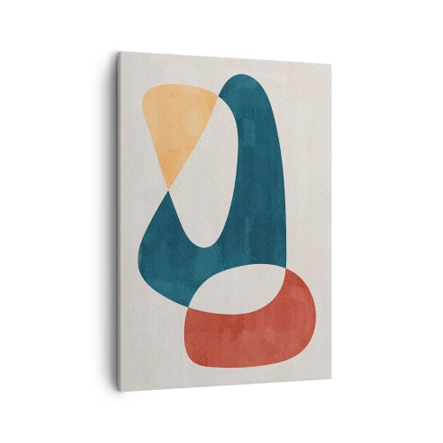 Impression sur toile - Image sur toile - Formes abstraites aux couleurs harmonieuses - 50x70cm - Influences et métamorphoses - Décoration murale moderne pour le salon et la chambre ARTTOR