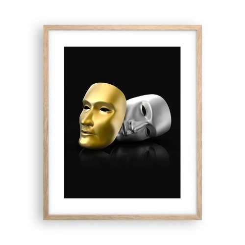 Affiche dans un chêne clair - Poster - La vie est un théâtre - 40x50 cm